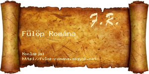 Fülöp Romána névjegykártya